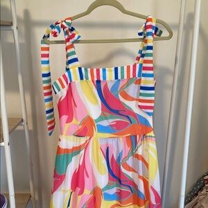 Colorful Striped and Swirl Dress